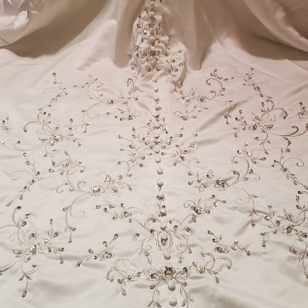 Custom Wedding Dress with Train and Emroided Sequined Bodice - Picture 4 of 5
